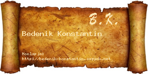 Bedenik Konstantin névjegykártya